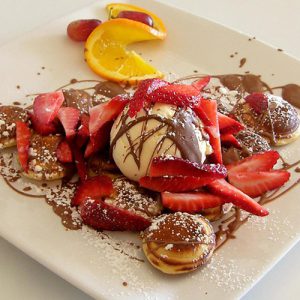 Mini Pancakes Dessert — Cafe Dining in Morpeth, NSW